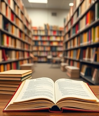 nutrition guide, informative, being written, photorealistic, library with stacks of books, highly detailed, open resources and diagrams, 24mm lens, neutral colors, natural lighting, shot with a tilt-shift lens.